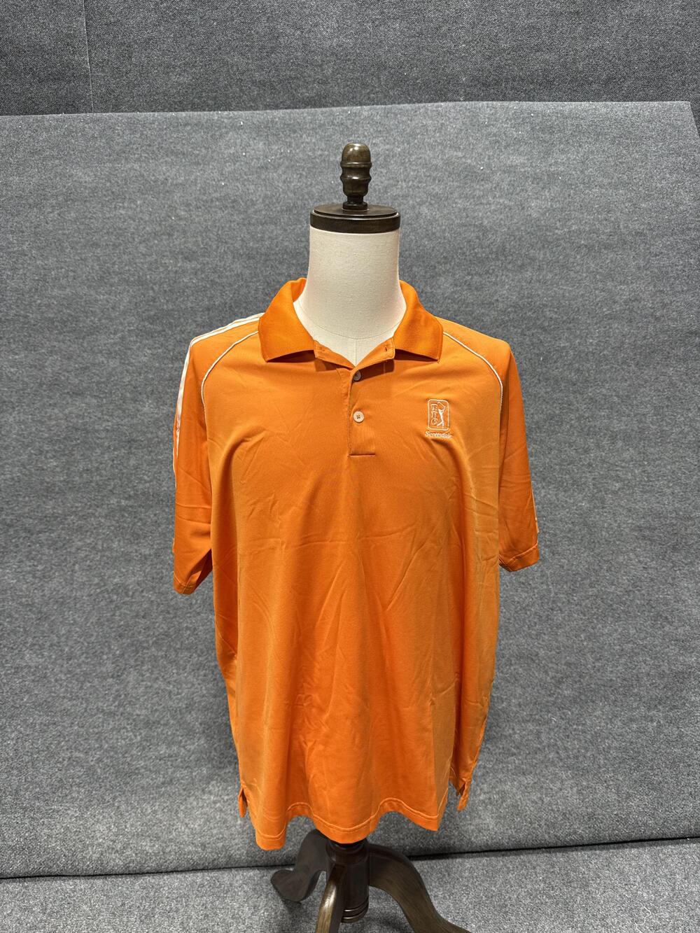 Adidas Climalite Polo Shirt Mens XL Orange TPC Scottsdale Golf Performance Top